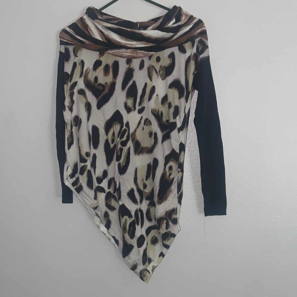 Cheetah Print Cowl Sweater